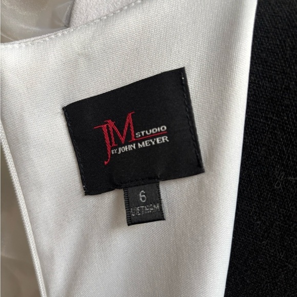 JM STUDIO BY JOHN MEYER Winter White Midi Cocktail Holiday Formal Dress SZ 6 - Picture 9 of 14